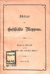 Kps H 4642 : Skizze der Geschichte Meppens. Separat-Abdruck aus dem Kreisblatte "Ems- und Hase-Blätter". ([ca. 1880])