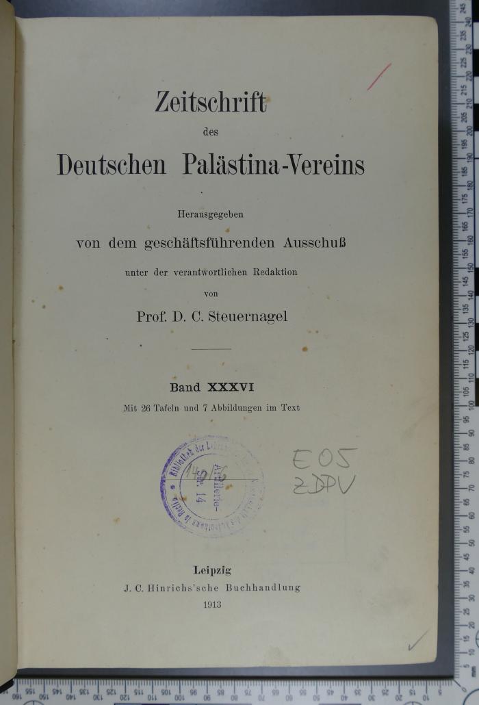 E 05 ZDPV : Zeitschrift des Deutschen Palästina-Vereins (1913)