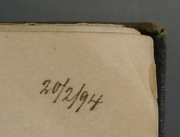 -, Von Hand: Datum; '20/2/94'