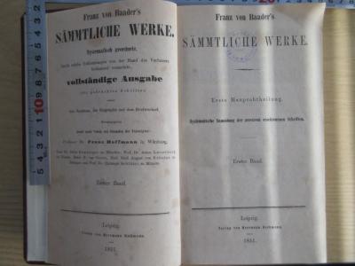 2 G 57-1/2 : Franz von Baader's sämmtliche Werke: Bd. 1-2. (1851)