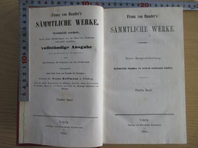 2 G 57-5/6 : Franz von Baader's sämmtliche Werke: Bd. 5-6. (1854)