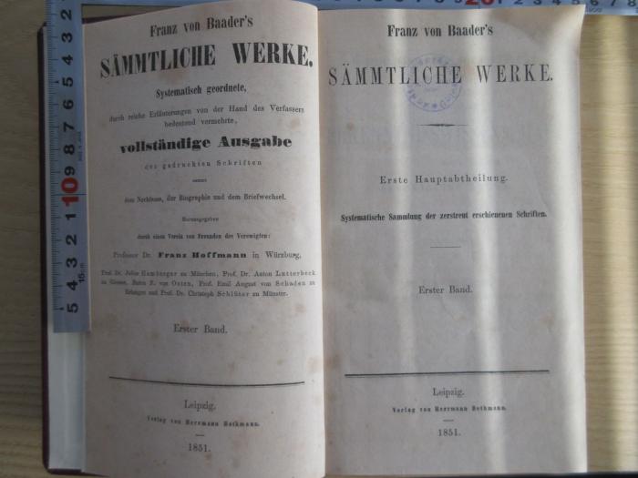 2 G 57-1/2 : Franz von Baader's sämmtliche Werke: Bd. 1-2. (1851)