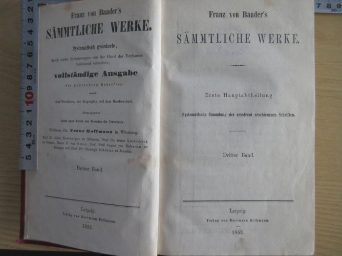 2 G 57-3/4 : Franz von Baader's sämmtliche Werke: Bd. 3-4. (1852/53)