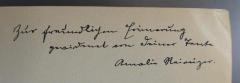 - (Reiniger, ;Reiniger, Amalia), Von Hand: Widmung; 'Zur freundlichen Erinnerung gewidmet von Deiner Tante Amalia Reiniger.'. 