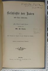 933.02 BRAN : Geschichte der Juden und ihrer Litteratur. Vom Auszug aus Ägypten bis zum Abschluß des Talmuds (1899)