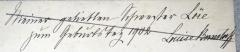 - (Bernstorff[?], Louise), Von Hand: Widmung, Name, Datum; 'Meiner geliebten Schwester Loïe[?] zum Geburtstag 1902. Louise Bernstorff[?]'. 