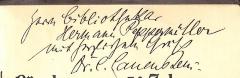- (Peppermüller, Hermann;Lauenstein, Carl), Von Hand: Widmung, Name, Berufsangabe/Titel/Branche, Autor; 'Herrn Bibliothekar Hermann Peppermüller mit herzlichem[?] Gruß Dr. C. Lauenstein'. 