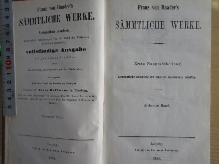 2 G 57-7/8 : Franz von Baader's sämmtliche Werke: Bd. 7-8. (1854/55)