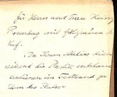 - (Dessauer, Friedrich;Rosenberg, Heinz (Rox, Henry);Rosenberg-Fleck, Lotte (Rox, Lotte)), Von Hand: Name, Widmung, Besitzwechsel; 'für Herrn und Frau Heinz[?] Rosenberg mit frdl Grüssen der Verf. (In Ihrem Atelier dikt[…] während die Plastik entstand [...] erschienen im Testband zu Ehren des Philos.'. 