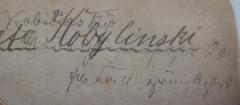- (unbekannt;Kobylinski, Margarete), Von Hand: Name, Notiz, Nummer; 'Kobylinski
[...] 20
[...]'. 