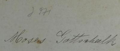 - (Gottschalk, Moses),  'Moses Gottschalk'. 