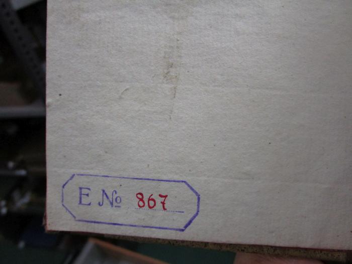 -, Von Hand: Nummer, Exemplarnummer; '867'