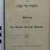 296.313 "1868" HANN [I] : סדר ההגדה של פסח
Vortrag auf die beiden Pesach-Abende  (1868)