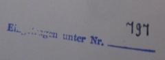 - (Magistrat von Großberlin), Stempel: Exemplarnummer; 'Eingetragen unter Nr. [###]'.  (Prototyp)
