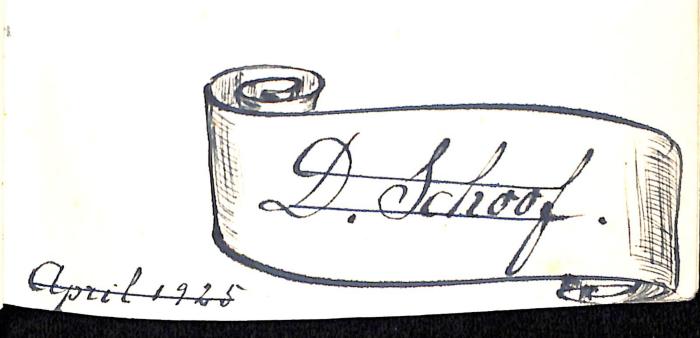 - (Schoof, D.), Von Hand: Name, Datum; 'D. Schoof. April 1925'. 