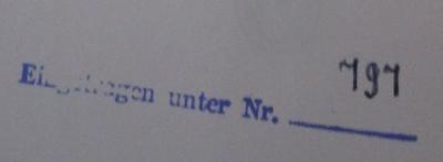 - (Magistrat von Großberlin), Stempel: Exemplarnummer; 'Eingetragen unter Nr. [###]'.  (Prototyp)
