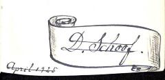 - (Schoof, D.), Von Hand: Name, Datum; 'D. Schoof. April 1925'. 