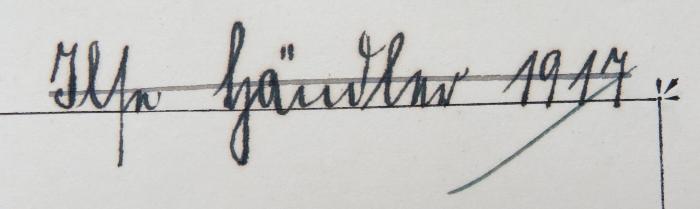 - (Händler[?], Ilse), Von Hand: Name, Datum; 'Ilse Händler[?] 1917'. 