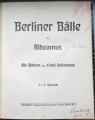 Z 526 : Berliner Bälle. (1905)