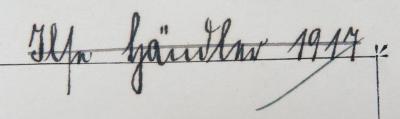 - (Händler[?], Ilse), Von Hand: Name, Datum; 'Ilse Händler[?] 1917'. 
