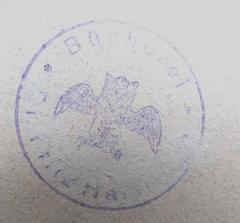 - (Hartmann, Dr. Fritz), Stempel: Name; 'Bücherei [Dr. Fritz Hartmann]'. 