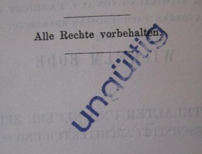  Der Cicerone : Eine Anleitung zum Genuss der Kunstwerke Italiens : II.: Mittelalter und neuere Zeit : I. und II.  Abschnitt: Architektur und Sculptur (1901);- (Ratsbibliothek (Berlin, Ost)), Stempel: Besitzwechsel: ungültig; 'ungültig'.  (Prototyp)