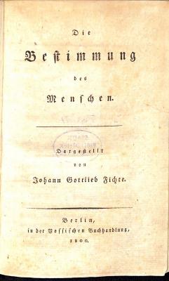 P 6250 : Die Bestimmung des Menschen. (1800)