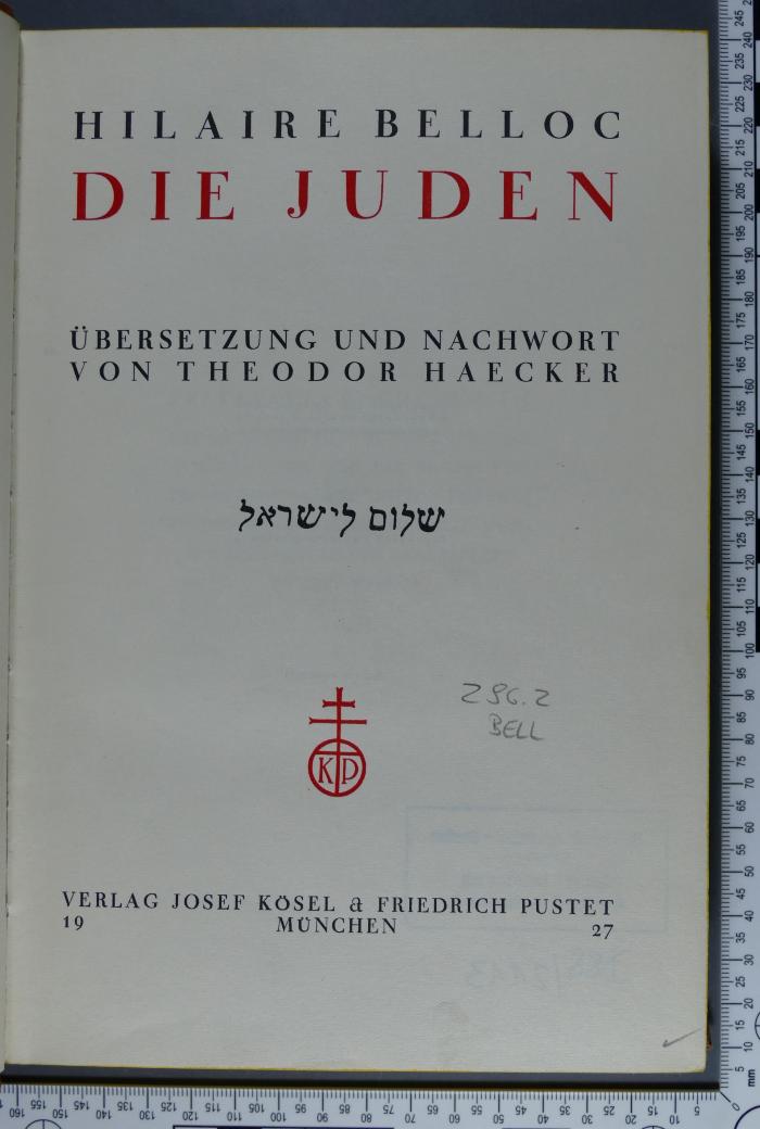 296.2 BELL : Die Juden (1927)