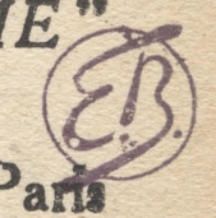J / 1778 (B., E.), Stempel: Initiale, Monogramm; 'E.B.'.  (Prototyp)
