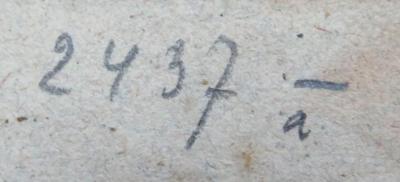 - (unbekannt;Wildmoser, Franz Xaver), Von Hand: Nummer; '2437 a'. 