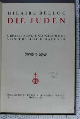 296.2 BELL : Die Juden (1927)