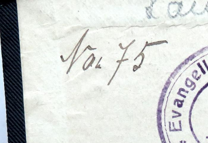 - (Evangelischer Arbeiter-Verein Duderstadt), Von Hand: Nummer; 'No. 75'. 