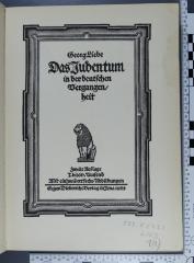 933.5 (43) LIEB 1(2) : Das Judentum in der deutschen Vergangenheit (1924)
