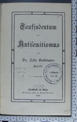 296.2 GOLD;If 215 ; ;: Taufjudentum und Antisemitismus  (1914)