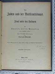 296.204 LERO : Die Juden und der Antisemitismus : Israel unter den Nationen  (1893)