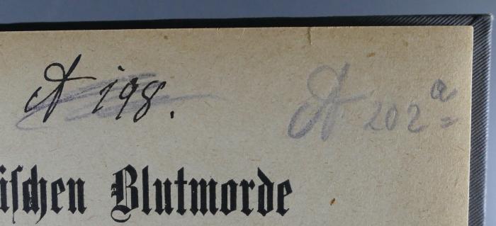 -, Von Hand: Signatur; 'A 198.'