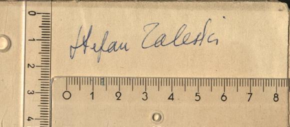 - (Zalecki, Stefan), Von Hand: Autogramm; 'Stefan Zalecki'.  (Prototyp)