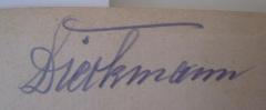 - (Dieckmann, [?]), Von Hand: Autogramm, Name; 'Dieckmann'. 