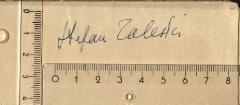 - (Zalecki, Stefan), Von Hand: Autogramm; 'Stefan Zalecki'.  (Prototyp)