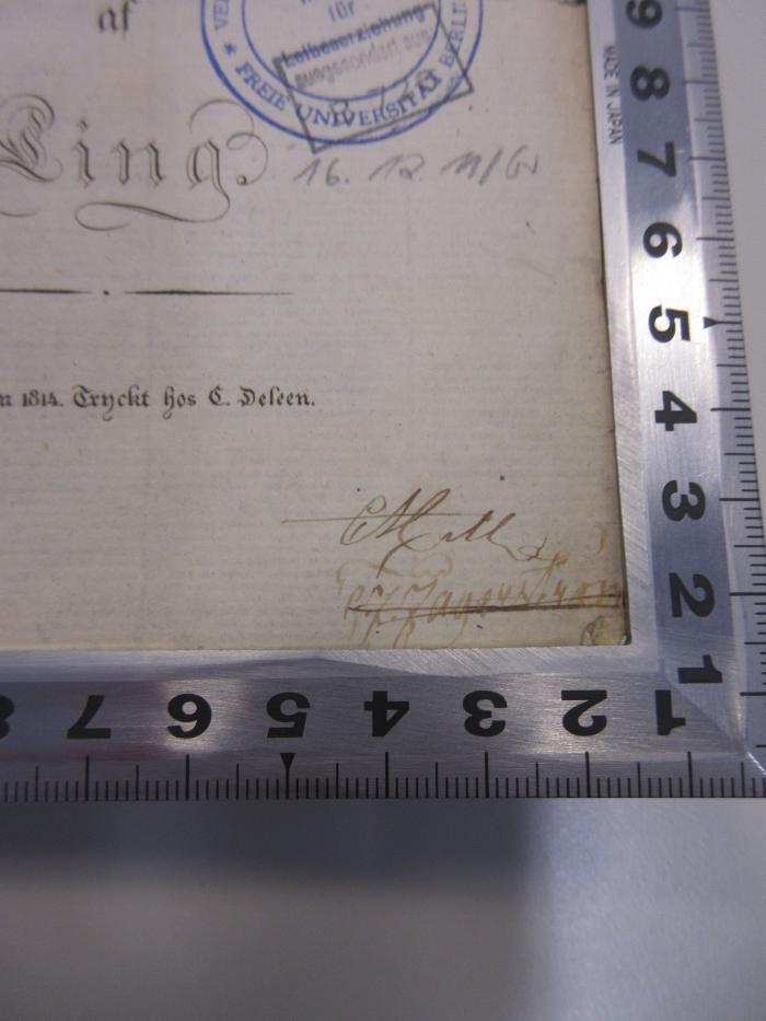 - (unbekannt), Von Hand: ; 'Mill[?] [x] Jager[xxx]'. 