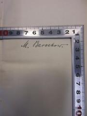 - (Barsekow, Max), Von Hand: Autogramm, Name; 'M. Barsekow.'. 