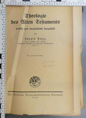 221.82 KOEN : Theologie des Alten Testaments : kritisch und vergleichend dargestellt (1922)