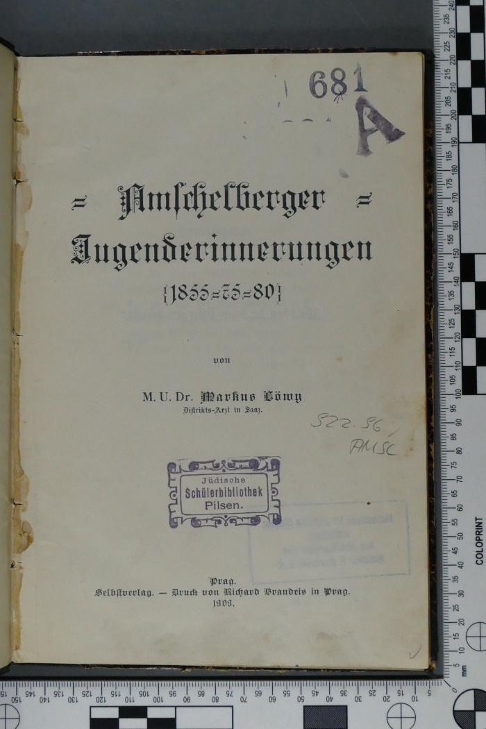 922.96 AMSC;681 A ; ;: Amschelberger Jugenderinnerungen : 1855-75-80 (1909)