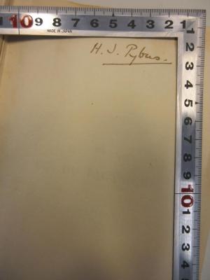- (Pybus, H. J.), Von Hand: Name; 'H. J. Pybus'. 