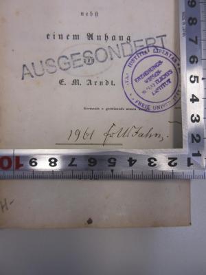 - (Jahn, U.), Von Hand: Name, Datum; '1901 Fr. U. Jahn'. 
