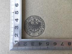 - (Deutsches Reich. Auswärtiges Amt), Stempel: Name, Emblem; 'Bibliothek des Auswärtigen Amts'. 