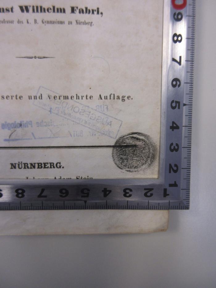 - (unbekannt), Stempel: ; '[?]'. 