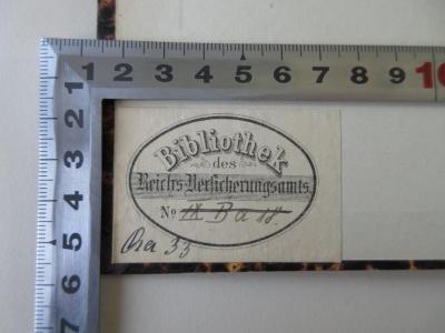 Q 472 (ausgesondert) : Statistisches Jahrbuch Deutscher Städte (1903);- (Bibliothek des Reichs-Versicherungsamts), Etikett: Name, Signatur; 'Bibliothek des Reichs-Versicherungsamts No. IX Ba 18 Cha 33'. 