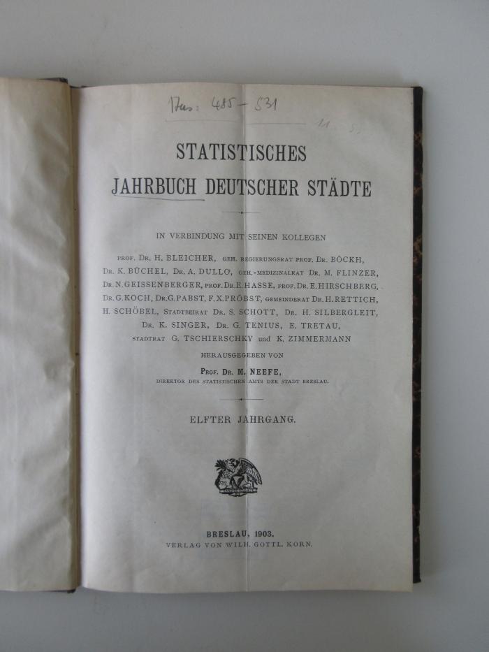Q 472 (ausgesondert) : Statistisches Jahrbuch Deutscher Städte (1903)