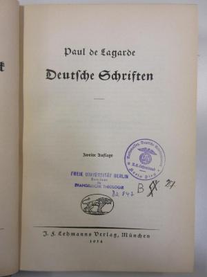 Schriften für das deutsche Volk. 1. Deutsche Schriften